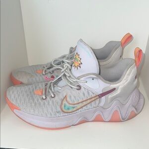 Nike Silver and Orange Dynamic Sneakers